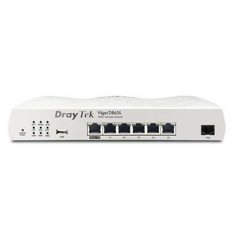 DrayTek Vigor 2866Lac LTE-Router mit integriertem G.Fast/Supervectoring/VDSL2 Modem als WAN1 und Gigabit Ethernet WAN2, 5x Gigabit LAN, 32x VPN, LTE Modem als WAN3, WLAN nach 802.11ac, Firewall, Contentfilter, zentralem AP- und Sitchmanagement,