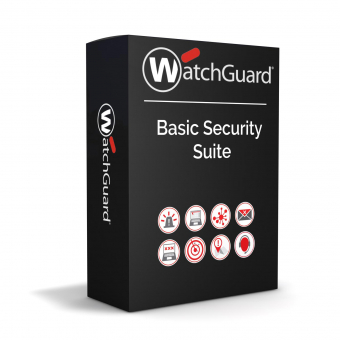 WatchGuard Basic Security Suite license for WatchGuard Firebox T25 Firewall, Renew license or buy initially, 1 year