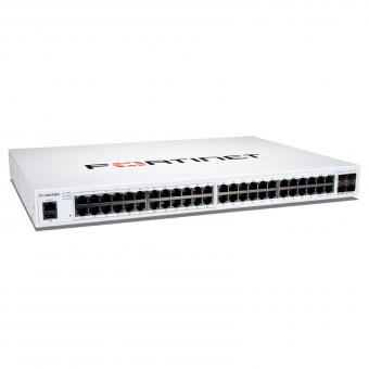FortiSwitch-148F-POE FortiSwitch-148F-POE FortiSwitch-148F-POE is a performance/price competitive L2+ management switch with 48x GE port + 4x SFP+ port + 1x RJ45 console. Port 1- 24 are POE ports with automatic Max 370W POE output limit (24 port 802.3af o