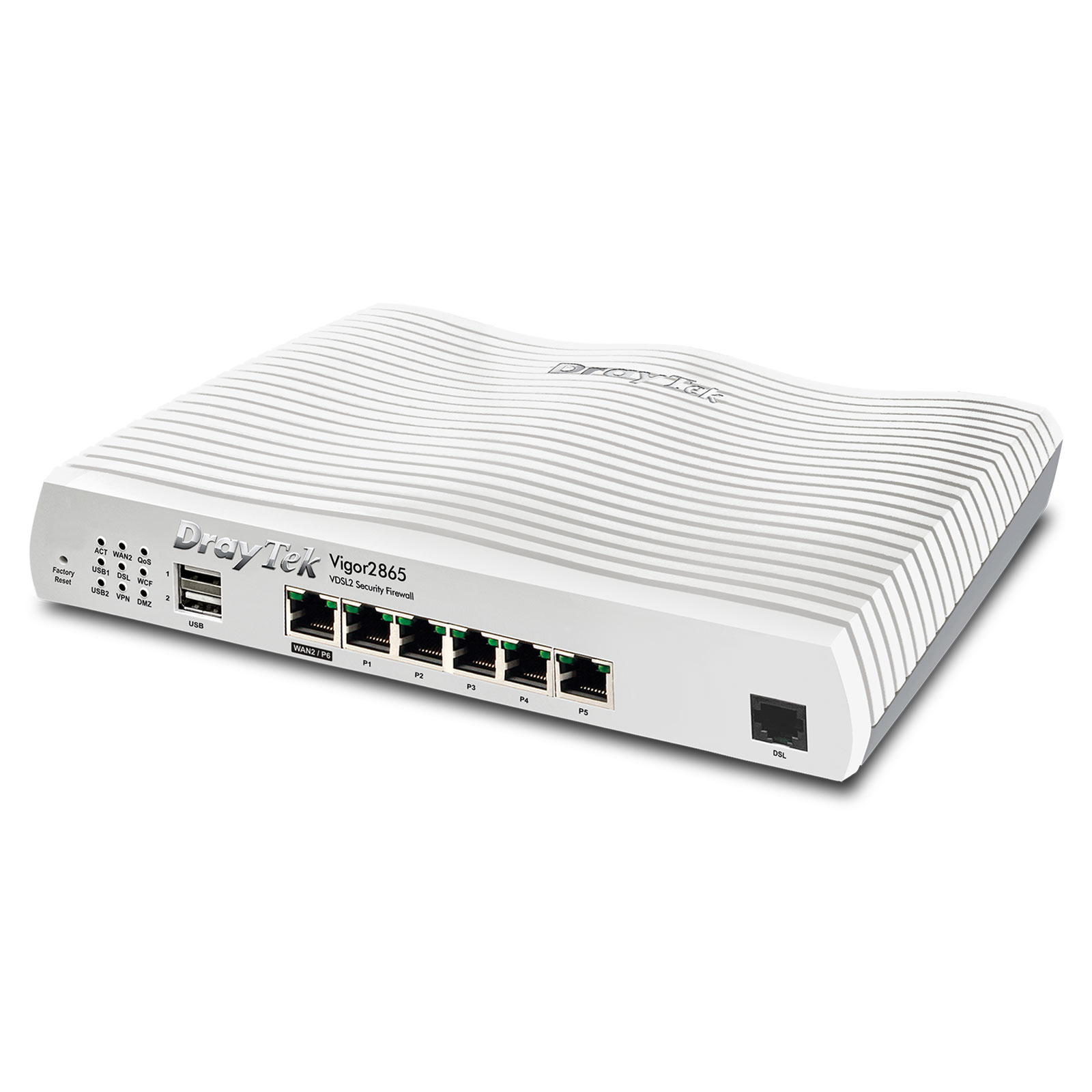 Draytek Vigor 2865 Annex-A Dual-WAN-Router mit integriertem  VDSL2/ADSL2/Supervectoring Modem als WAN1 und GigBit Ethernet-WAN2,  4xGigaBit-LAN, 2xUSB, 32xVPN (v2865-A) | Günstig kaufen mit Beratung und  Support